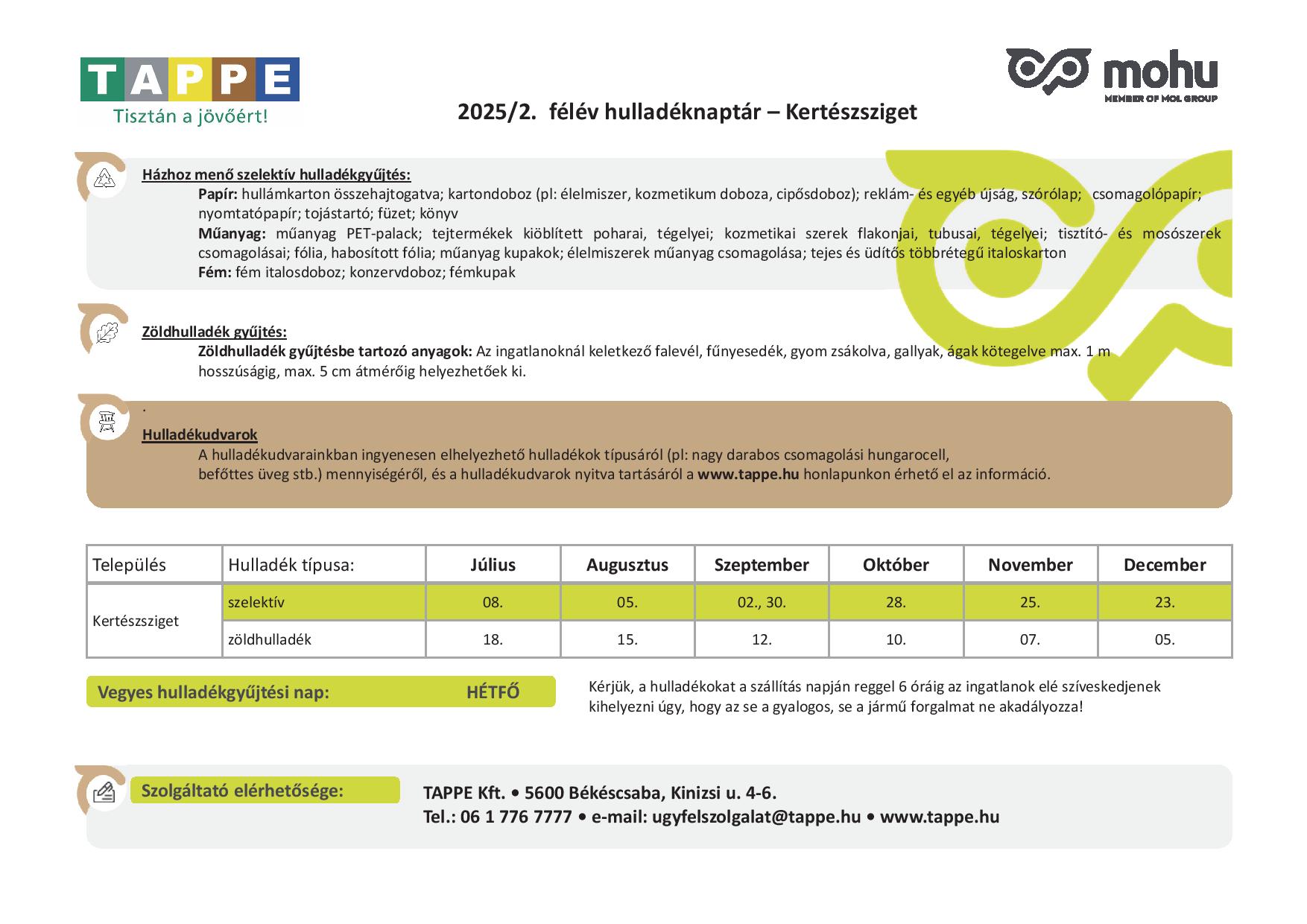 5526 Kertészsziget Hulladéknaptár2025 II jav page 001